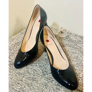 Hogl Studio 80 Black Patent Leather Classic Stiletto Pump Shoes Size 9 2014